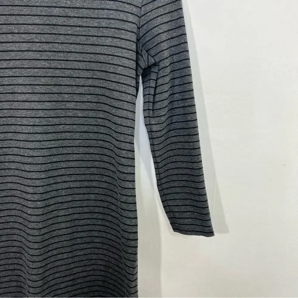 Sonnet James Reese A Play Dress Shirtdress Stretch Gray Black Striped Size XS
